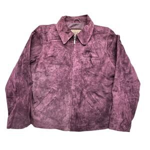Vintage Brandon Thomas Suede Leather Jacket Womens Medium Purple Lined